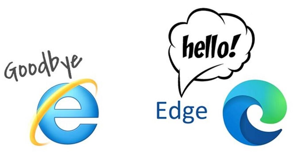 IE to Edge logos